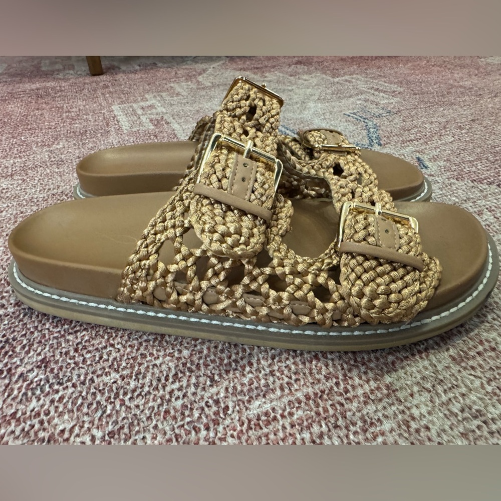 Joie women’s weaver slide sandal in golden taupe size 8 - Picture 3 of 9